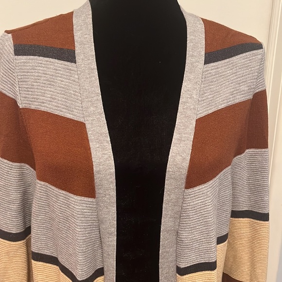 NWT Striped Long Sleeve Cardigan Duster - Picture 3 of 8